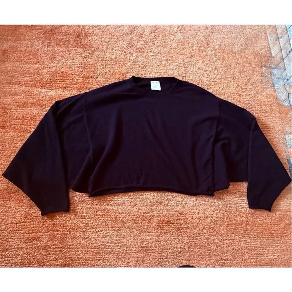 Kerisma Black Cropped Batwing Sweater One Size Soft Angora Blend